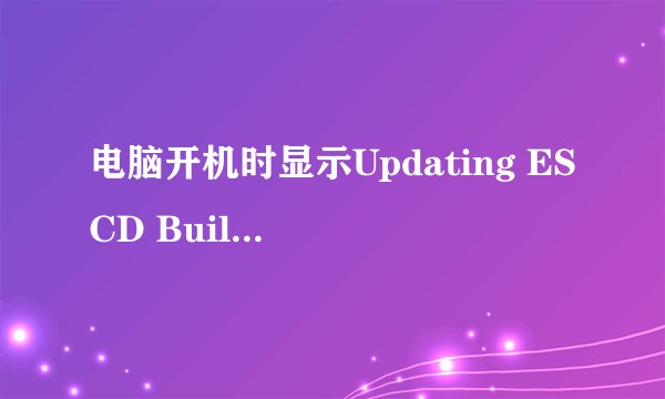 电脑开机时显示Updating ESCD Building DMI pool是什么意思啊~