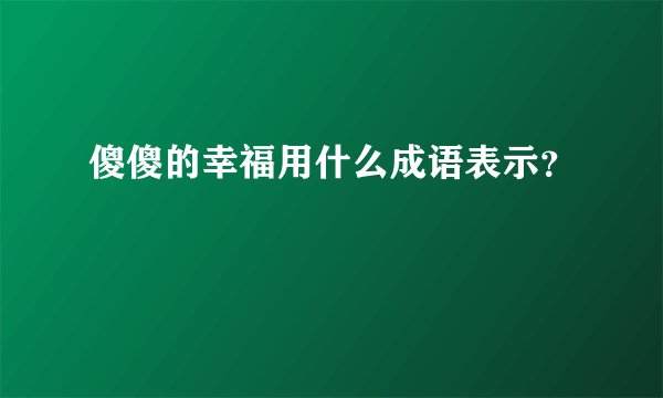 傻傻的幸福用什么成语表示？