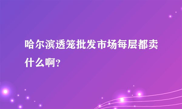 哈尔滨透笼批发市场每层都卖什么啊？