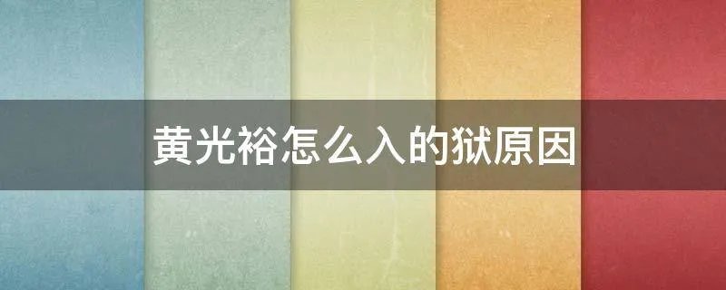 黄光裕怎么入的狱原因