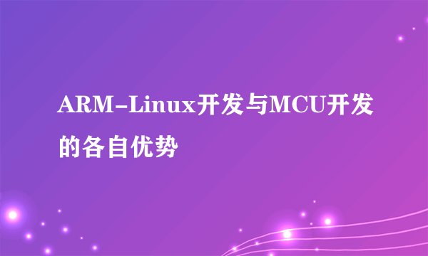 ARM-Linux开发与MCU开发的各自优势