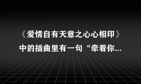 《爱情自有天意之心心相印》中的插曲里有一句“牵着你的手，却走不下去。”是什么歌？