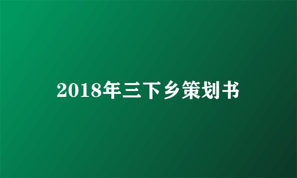 2018年三下乡策划书