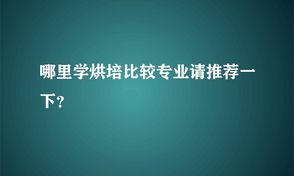 哪里学烘培比较专业请推荐一下？