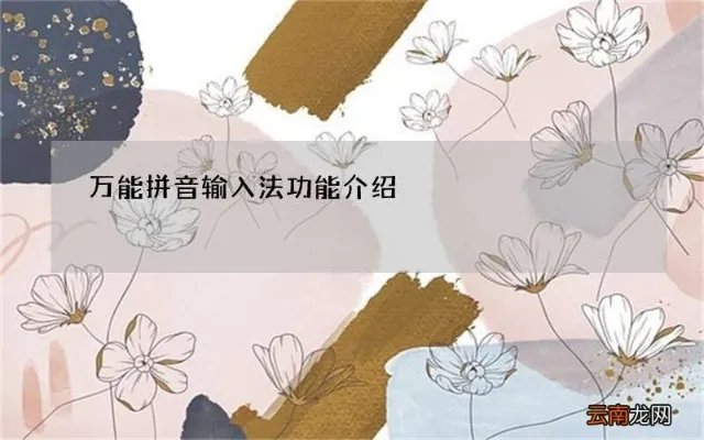 万能拼音输入法功能介绍
