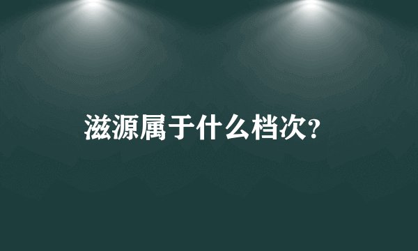 滋源属于什么档次？