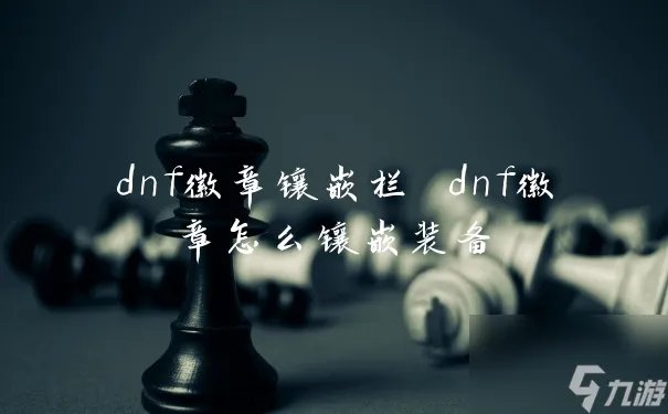 dnf徽章镶嵌栏 dnf徽章怎么镶嵌装备
