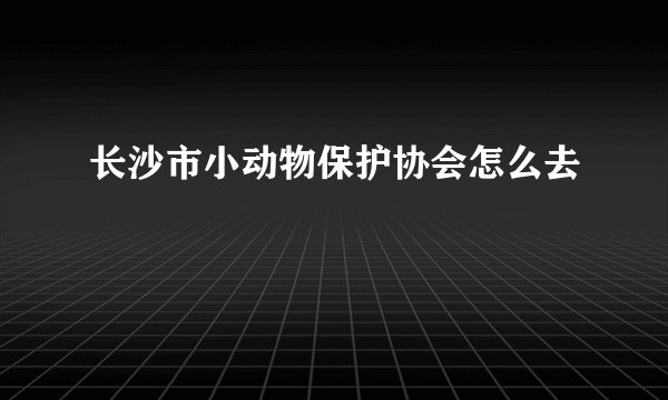 长沙市小动物保护协会怎么去