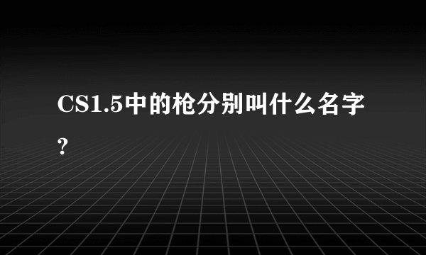 CS1.5中的枪分别叫什么名字?