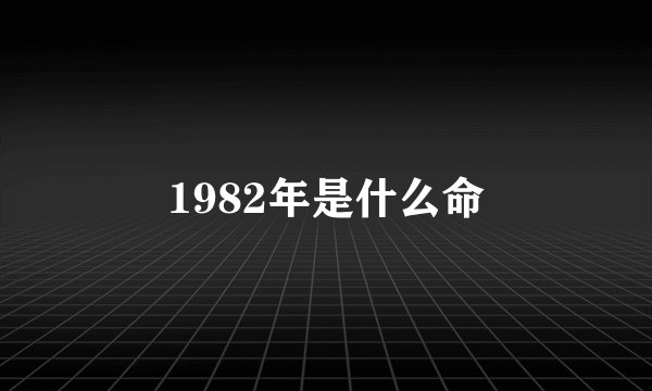 1982年是什么命