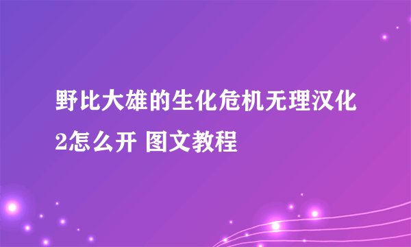 野比大雄的生化危机无理汉化2怎么开 图文教程
