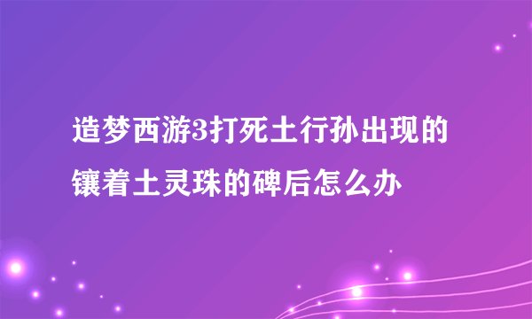 造梦西游3打死土行孙出现的镶着土灵珠的碑后怎么办