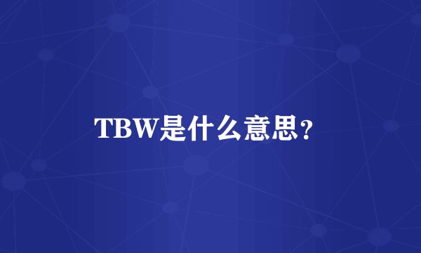 TBW是什么意思？