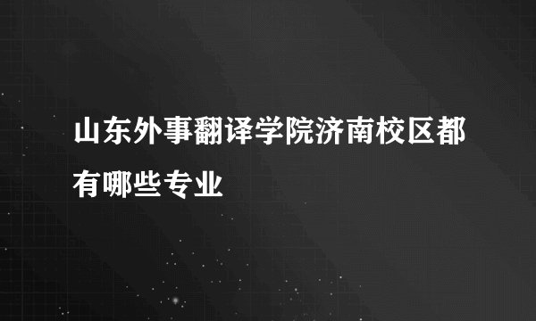 山东外事翻译学院济南校区都有哪些专业