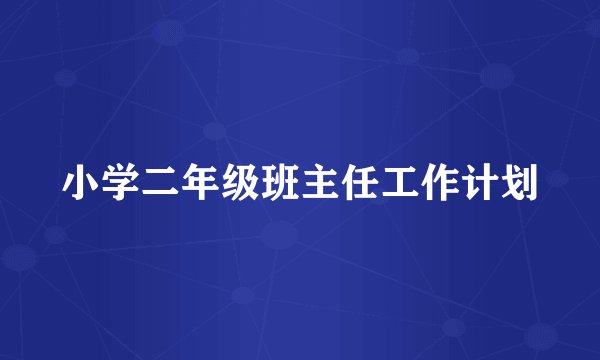 小学二年级班主任工作计划