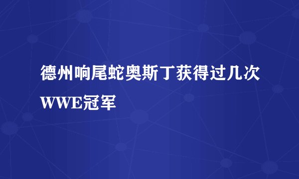 德州响尾蛇奥斯丁获得过几次WWE冠军