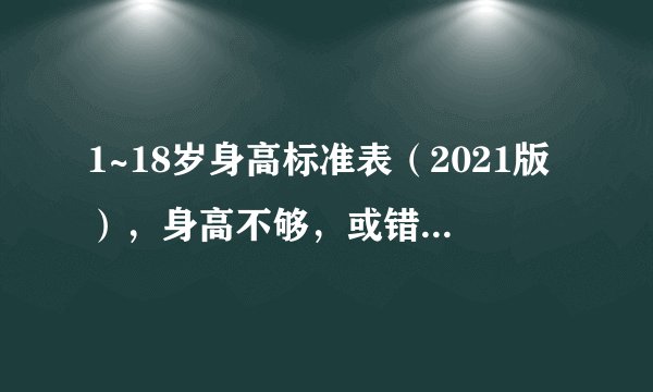1~18岁身高标准表（2021版），身高不够，或错失心仪大学和专业！