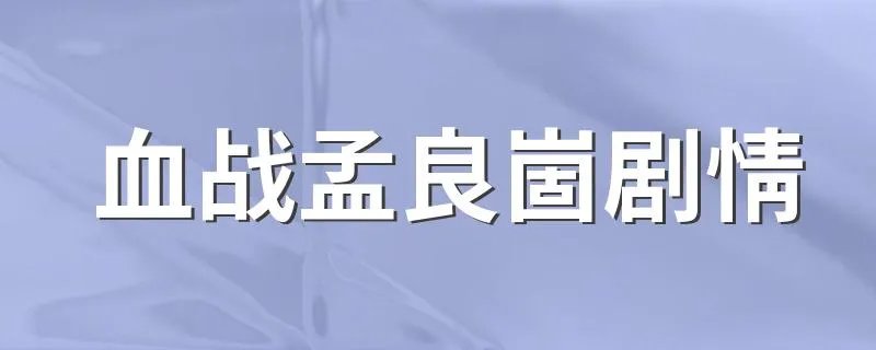 血战孟良崮剧情 讲的是什么故事