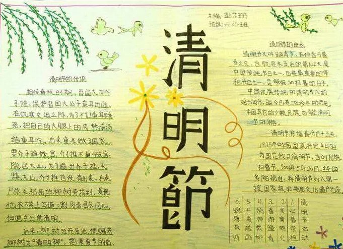 2020抗疫情清明节手抄报一等奖