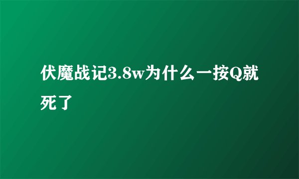 伏魔战记3.8w为什么一按Q就死了