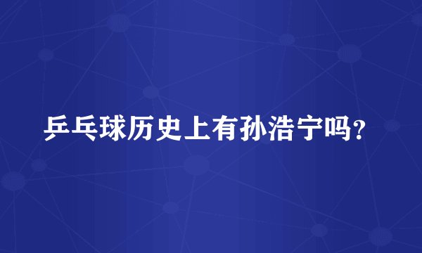 乒乓球历史上有孙浩宁吗？