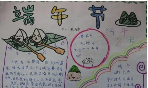 2020儿童端午节手抄报简单