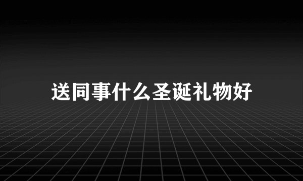 送同事什么圣诞礼物好