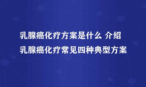 乳腺癌化疗方案是什么 介绍乳腺癌化疗常见四种典型方案