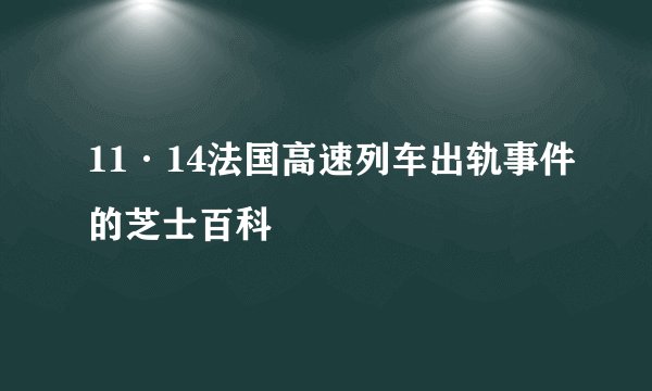 11·14法国高速列车出轨事件的芝士百科
