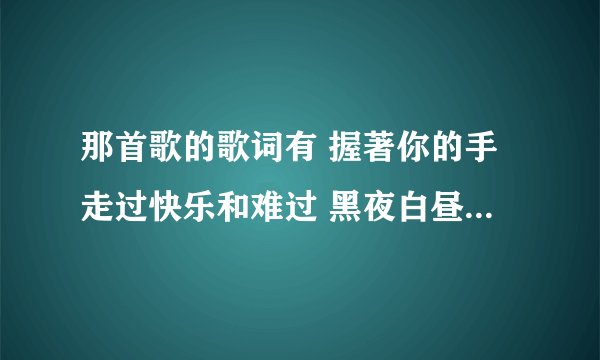 那首歌的歌词有 握著你的手走过快乐和难过 黑夜白昼我们都曾经拥有