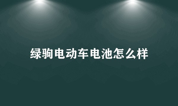 绿驹电动车电池怎么样