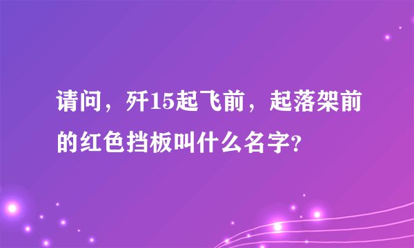 请问，歼15起飞前，起落架前的红色挡板叫什么名字？