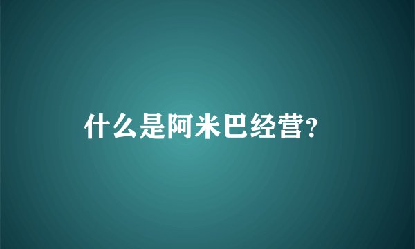 什么是阿米巴经营？