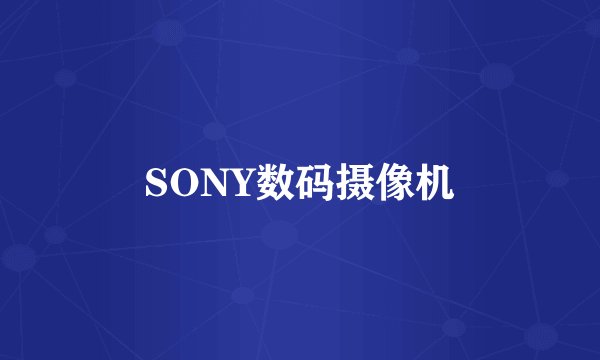 SONY数码摄像机