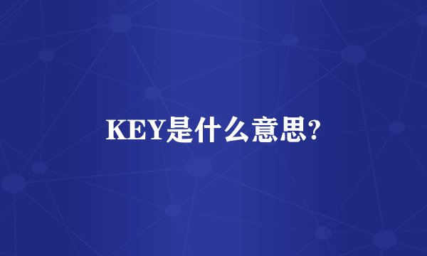 KEY是什么意思?