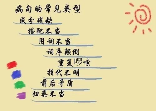 病句类型及例句及修改小学三年级