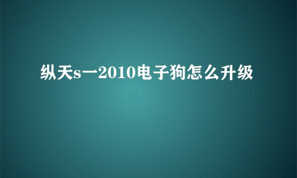 纵天s一2010电子狗怎么升级