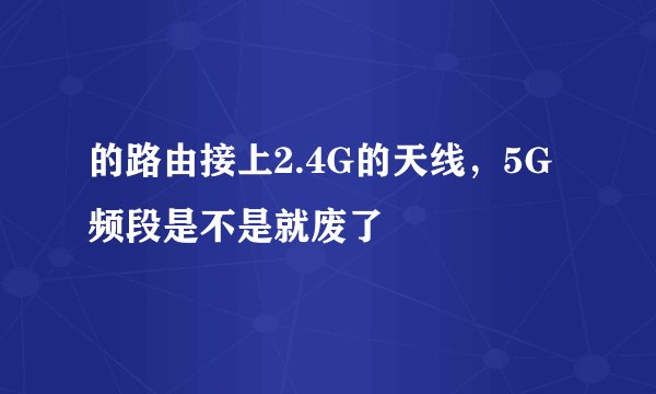 的路由接上2.4G的天线，5G频段是不是就废了