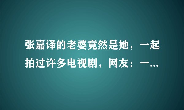 张嘉译的老婆竟然是她，一起拍过许多电视剧，网友：一家人真幸福