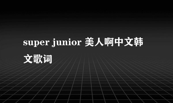 super junior 美人啊中文韩文歌词