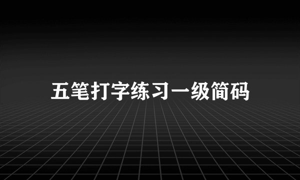 五笔打字练习一级简码