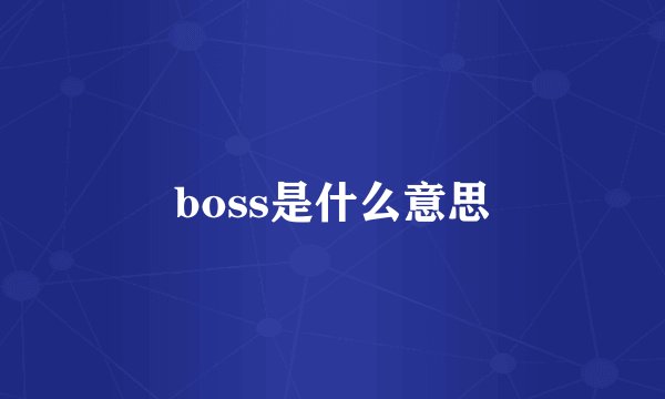 boss是什么意思