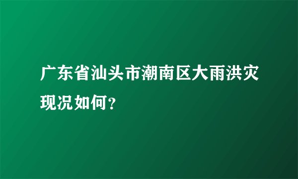 广东省汕头市潮南区大雨洪灾现况如何？