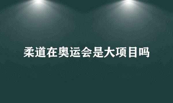 柔道在奥运会是大项目吗