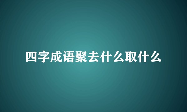四字成语聚去什么取什么