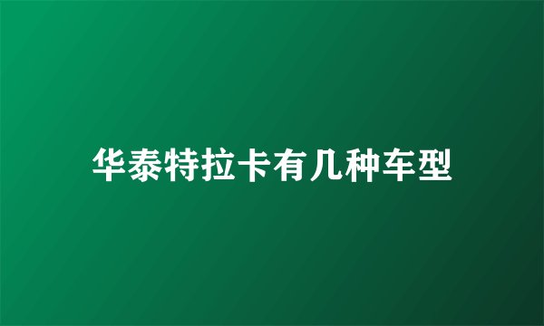 华泰特拉卡有几种车型