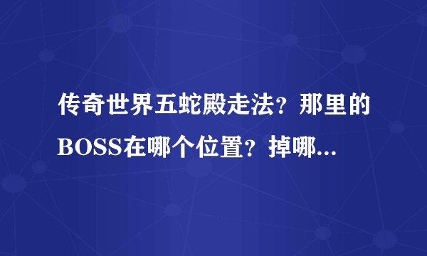 传奇世界五蛇殿走法？那里的BOSS在哪个位置？掉哪些装备？
