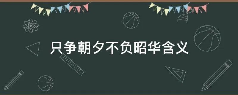 只争朝夕不负昭华含义