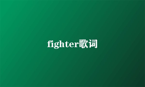 fighter歌词