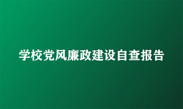 学校党风廉政建设自查报告